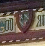 Quartered Arms of Joan in Hoby Church frieze